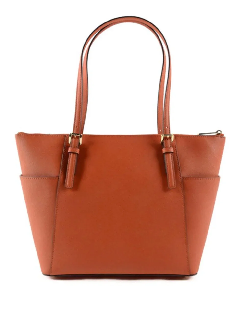 Michael Kors Orange Saffiano Leather Jet Set Tote Handbag